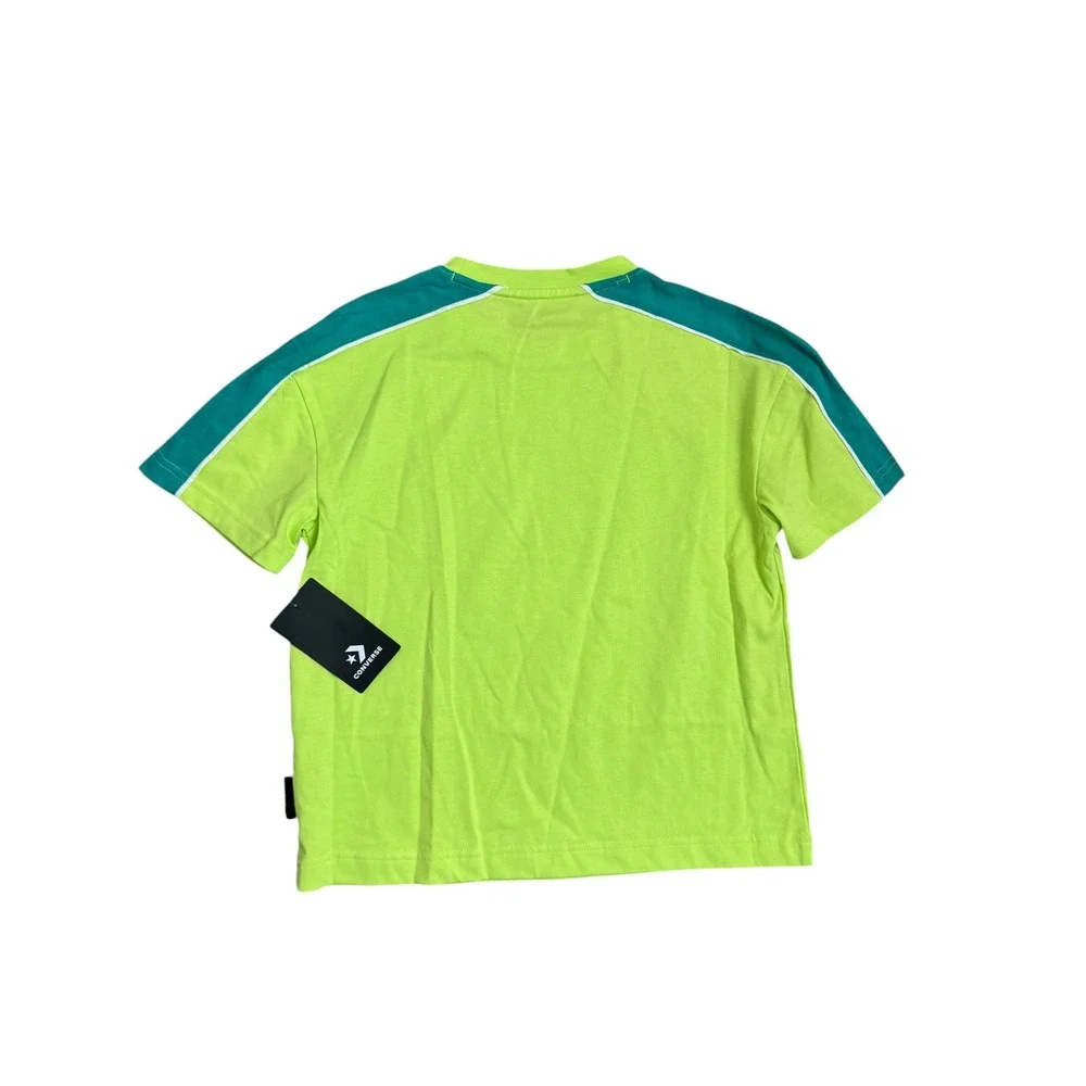 Converse Boys Neon Mantis Green Short Sleeve Logo T-Shirt Size M 9-10 NEW